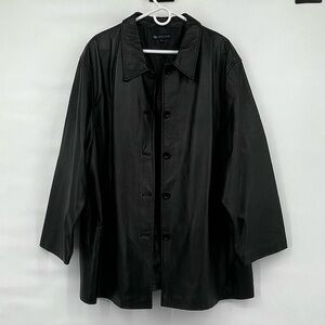 Junonia black leather trench jacket